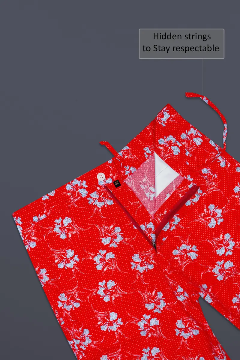 Scarzen-Ferrari Red Printed Premium Cotton Shorts 4