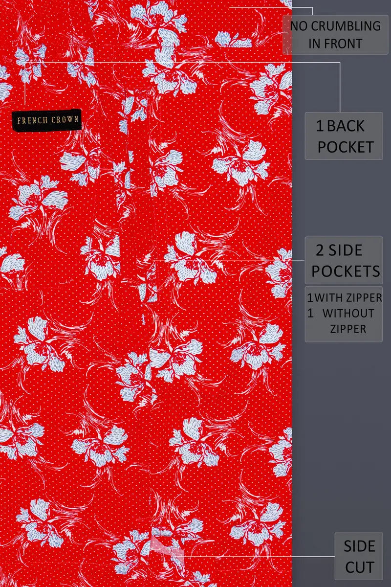Scarzen-Ferrari Red Printed Premium Cotton Shorts 5