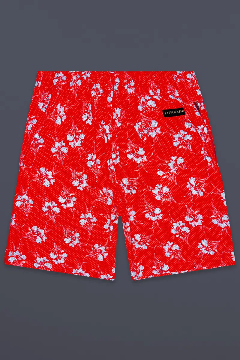 Scarzen-Ferrari Red Printed Premium Cotton Shorts 6