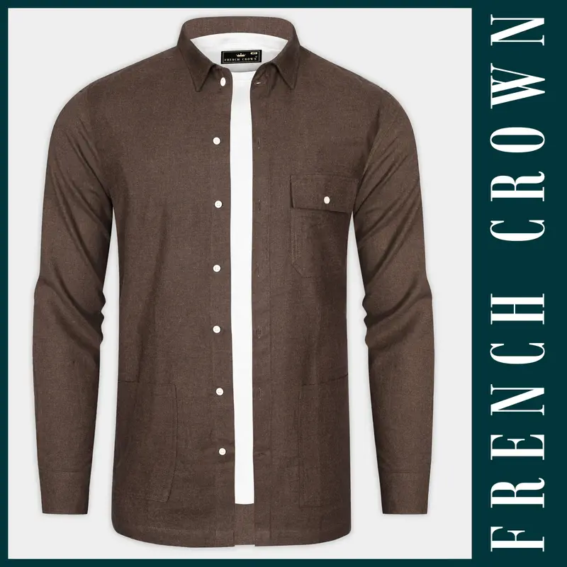 Scorpion Brown Textured Flannel Designer Overshirt/Shacket 1