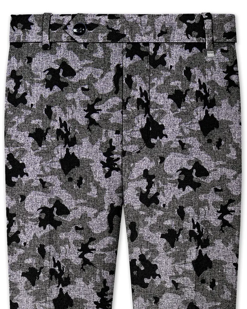 Scorpion Gray With Merlin Black Chintz Printed Stretchable Waistband Pant 1