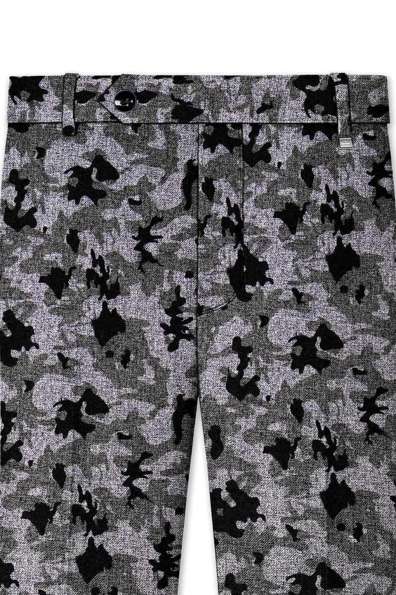 Scorpion Gray With Merlin Black Chintz Printed Stretchable Waistband Pant 4