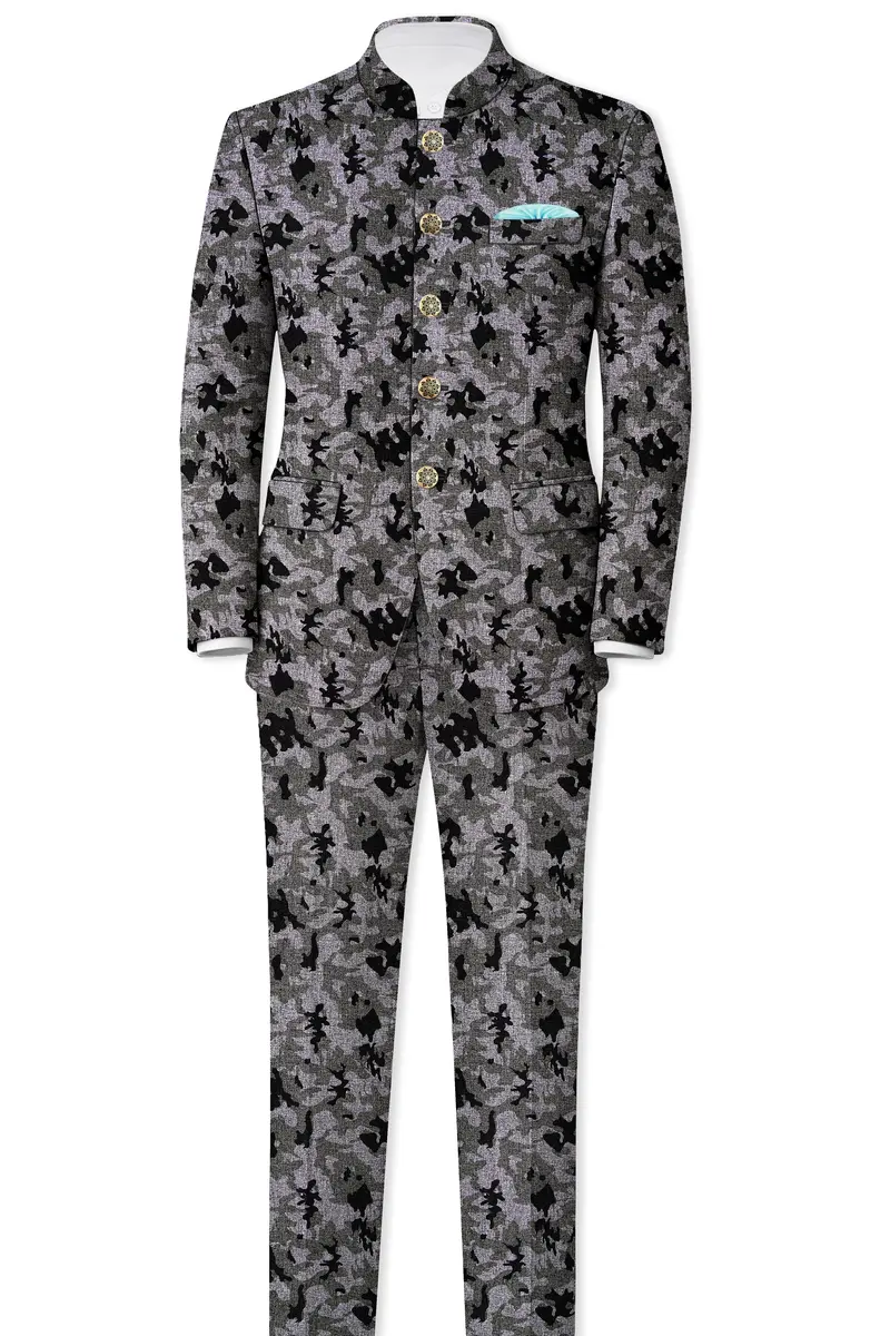 Scorpion Gray With Merlin Black Chintz Printed Stretchable Waistband Pant 7