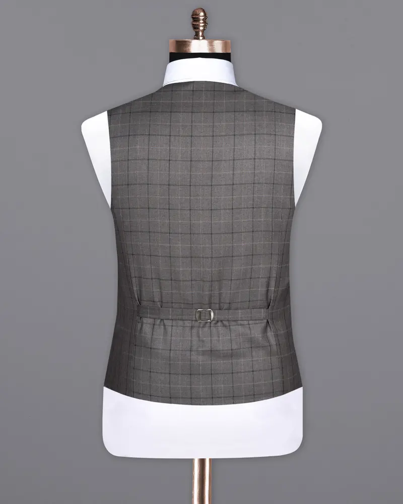 Scorpion Grey Super Fine Plaid Woolrich Waistcoat 6