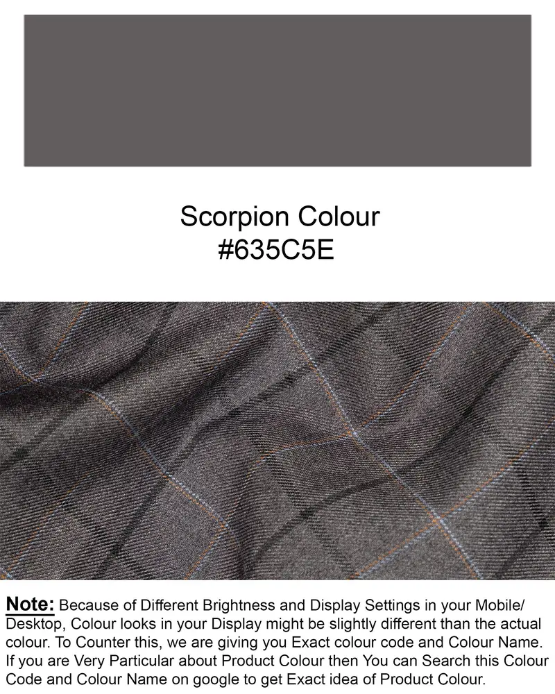 Scorpion Grey Super Fine Plaid Woolrich Waistcoat 8
