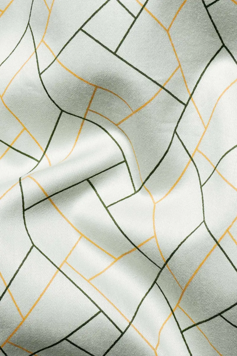 Sea Green Printed Subtle Sheen Super Soft Premium Cotton Shirt 2