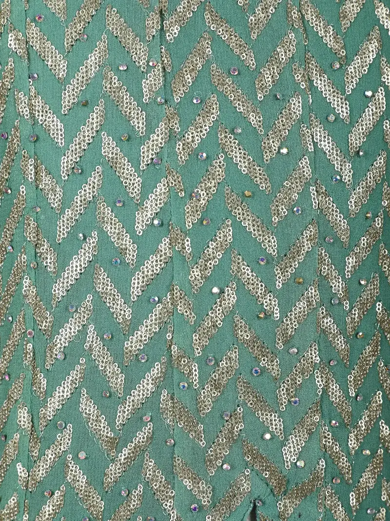 Sea Green Sequin Embroidered Georgette Kids Palazzo Suit 8