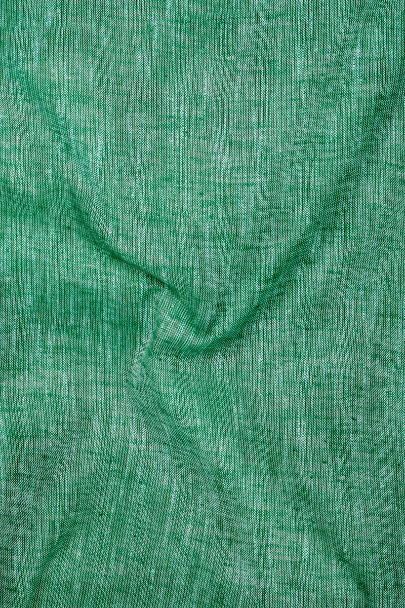 Seafoam Green Textured Luxurious Linen Dress Shirt 3