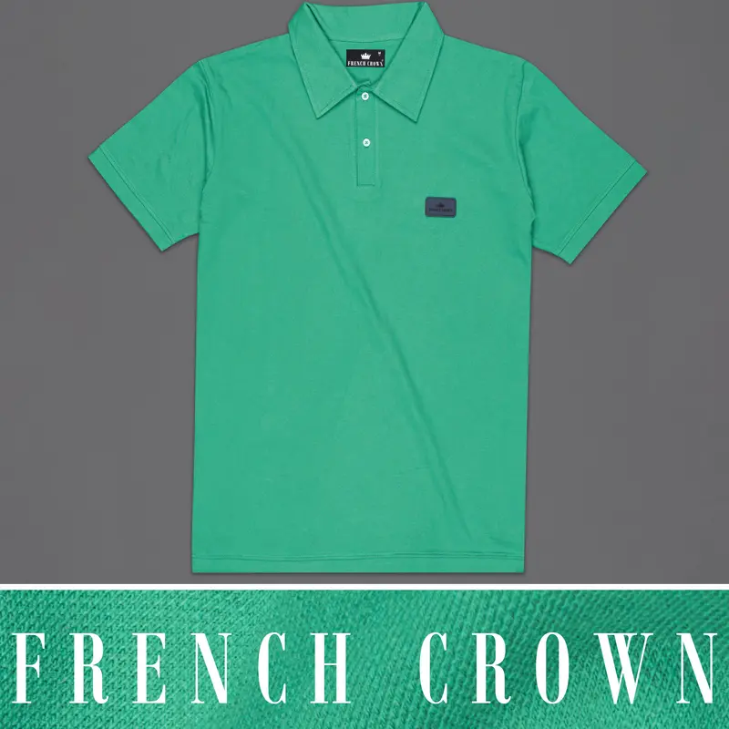 Seaweed Green Organic Cotton Mercerised Pique Polo 1