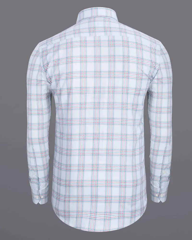 Selago And Bahama Blue Plaid Twill Textured Premium Cotton Shirt 6