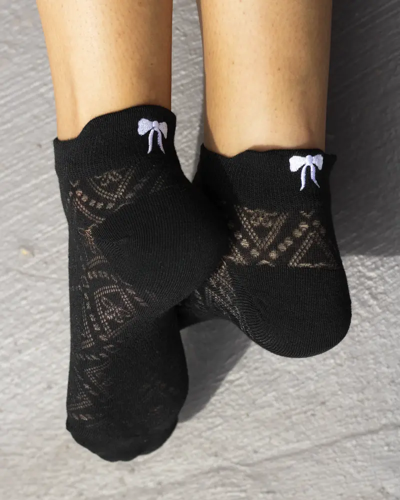 Semi-Sheer Bow At Back Black 1