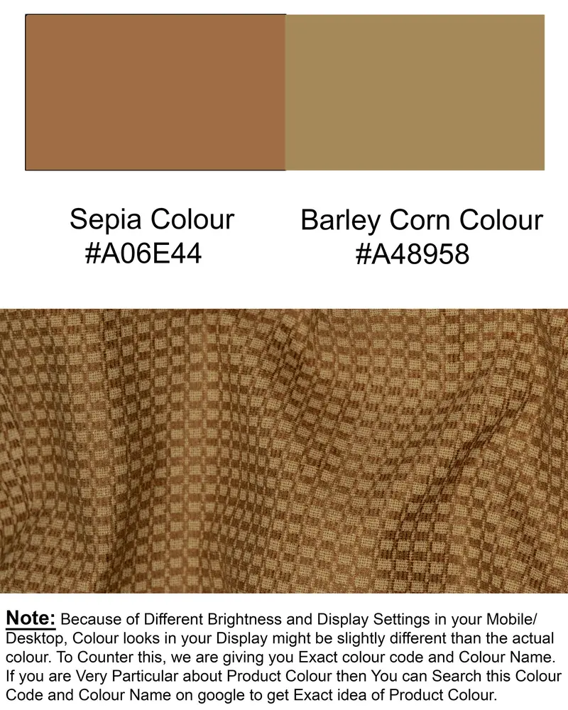 Sepia Brown Velvet Corduroy Box Patterned Sports Waistcoat 7