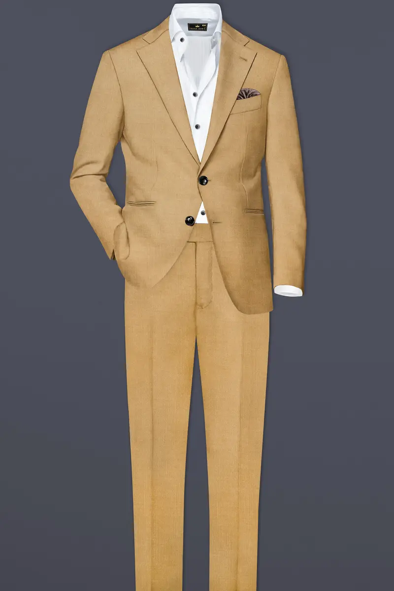 Sepia-Twine Brown Solid Wool Rich Single Breasted Slight Stretch Blazer 4