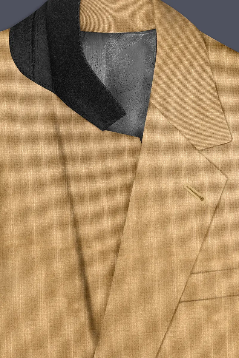 Sepia-Twine Brown Solid Wool Rich Single Breasted Slight Stretch Blazer 5