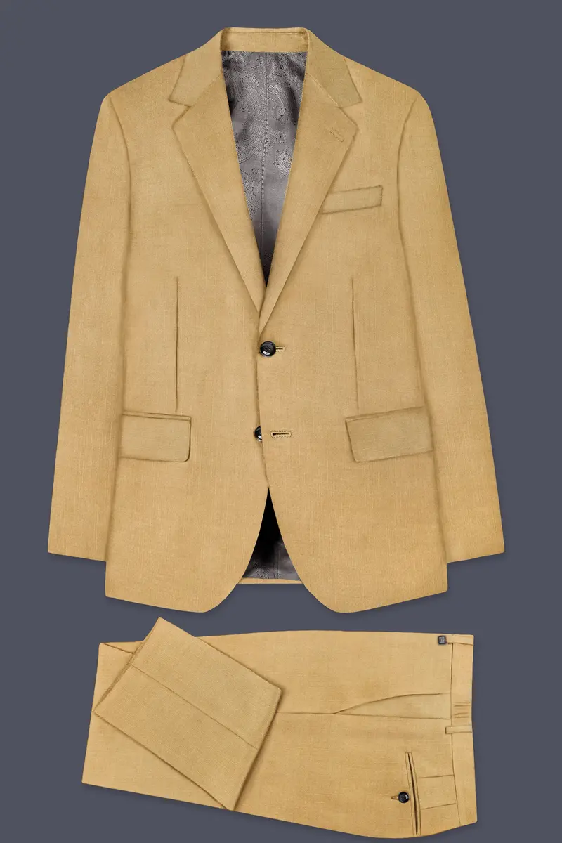 Sepia-Twine Brown Solid Wool Rich Single Breasted Slight Stretch Suit 11