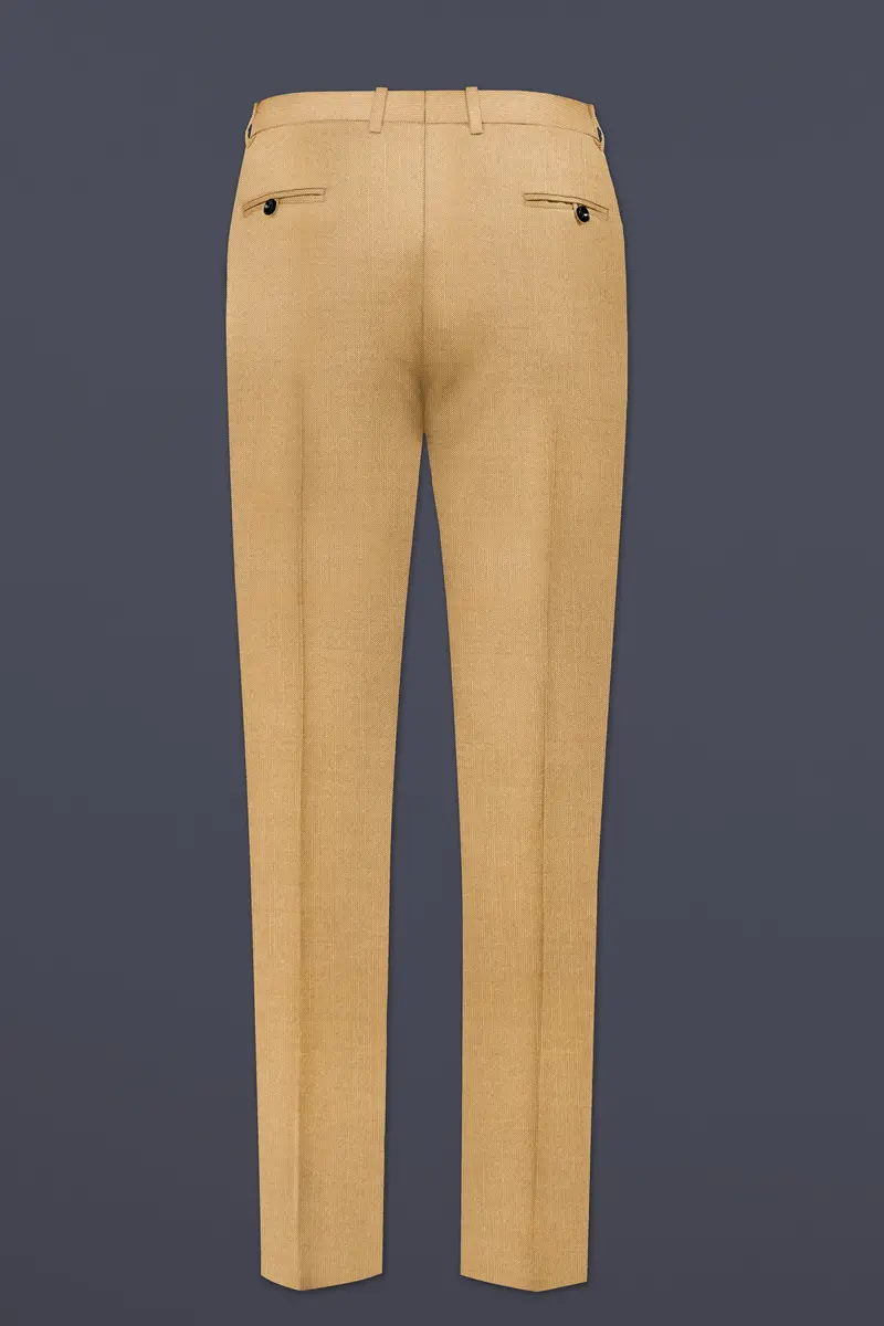 Sepia-Twine Brown Solid Wool Rich Single Breasted Slight Stretch Suit 14