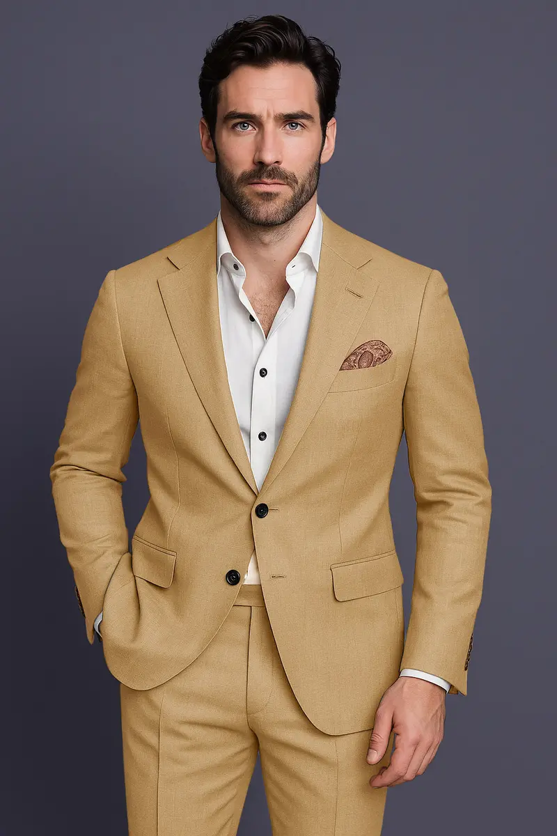 Sepia-Twine Brown Solid Wool Rich Single Breasted Slight Stretch Suit 19