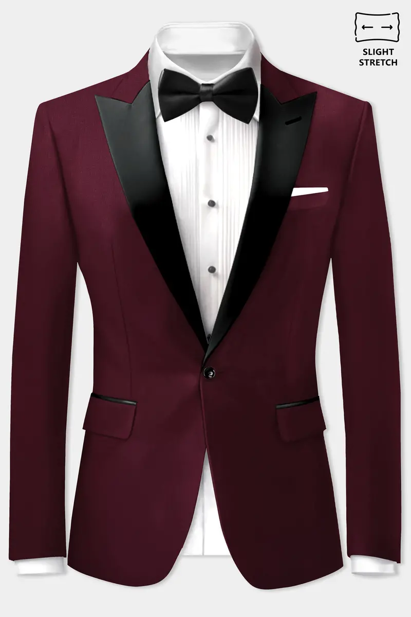 Sepiaelite-Tamarind Brown Solid Wool Rich Peak Lapel Tuxedo Slight Stretch Suit 10