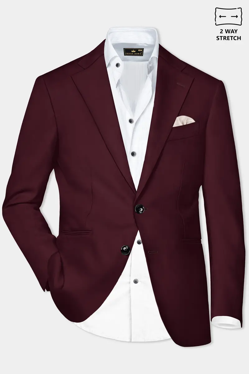 Sepiaelite-Tamarind Brown Solid Wool Rich Single Breasted Slight Stretch Blazer 2