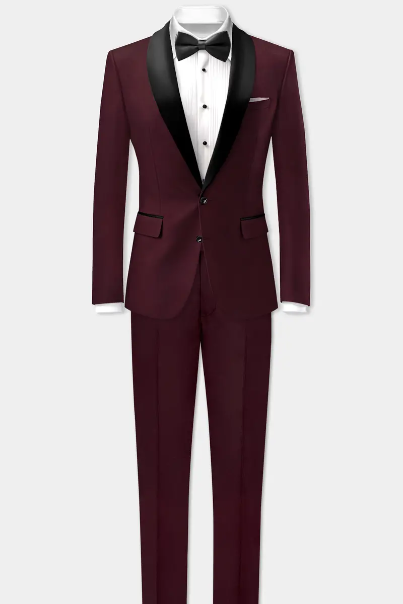 Sepiaelite-Tamarind Brown Solid Wool Rich Tuxedo Slight Stretch Suit 4