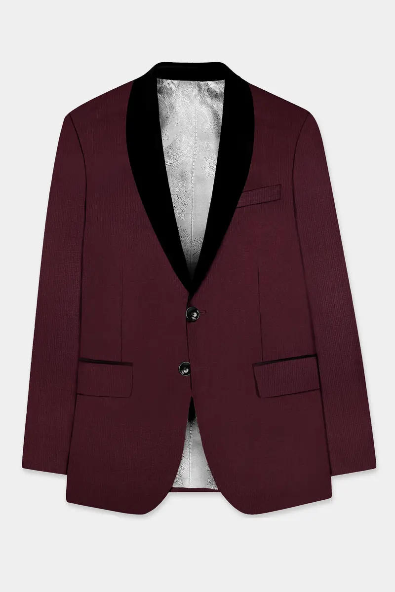 Sepiaelite-Tamarind Brown Solid Wool Rich Tuxedo Slight Stretch Suit 8