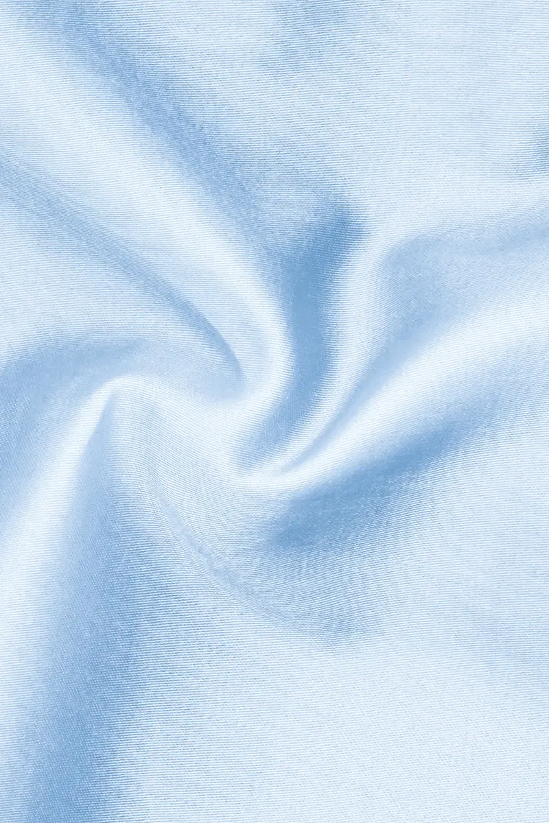 Serene Sky-Periwinkle Blue Solid Subtle Sheen Super Soft Premium Cotton Dress Shirt 3