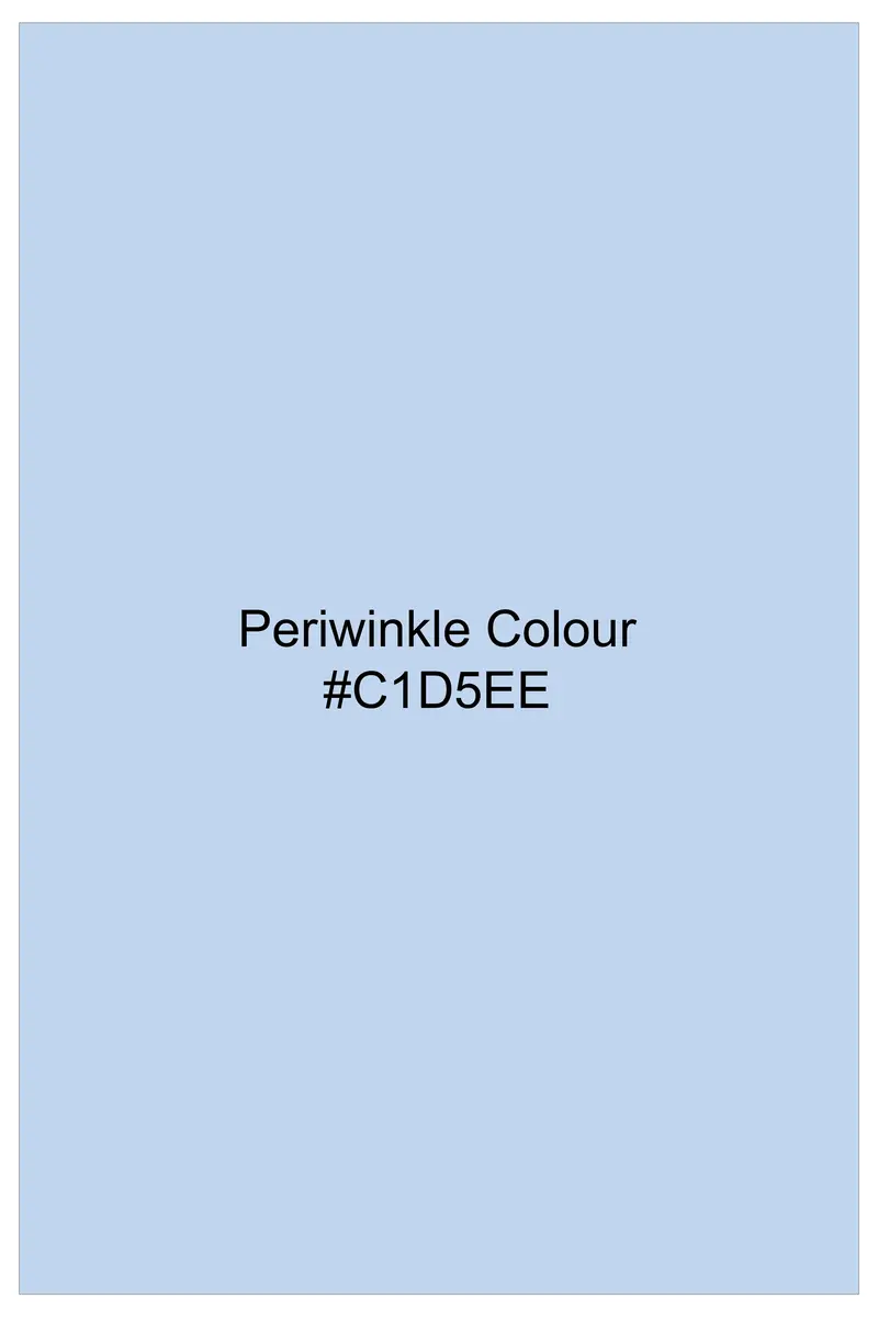 Serene Sky-Periwinkle Blue Solid Subtle Sheen Super Soft Premium Cotton Semi Formal Mandarin Collar Shirt 7