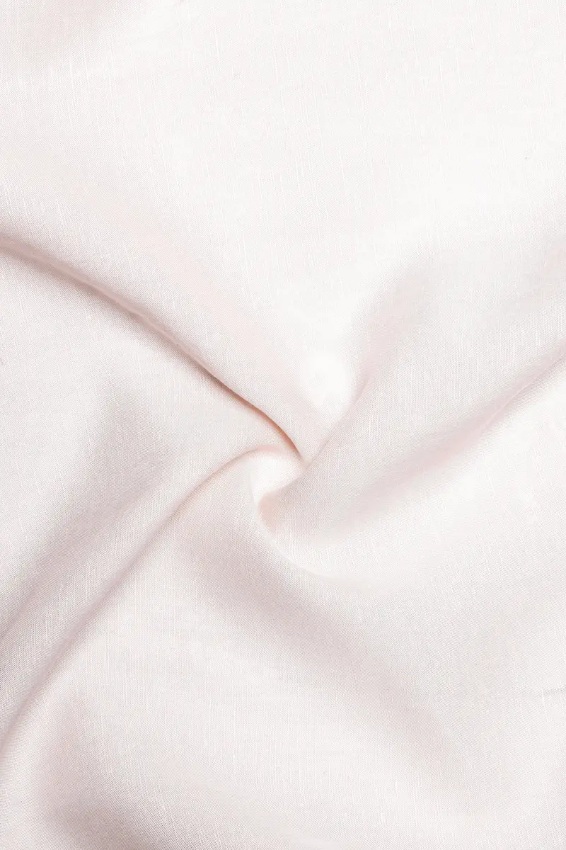 Serenity-Porcelain Cream Solid Luxurious Linen Dress Shirt 2
