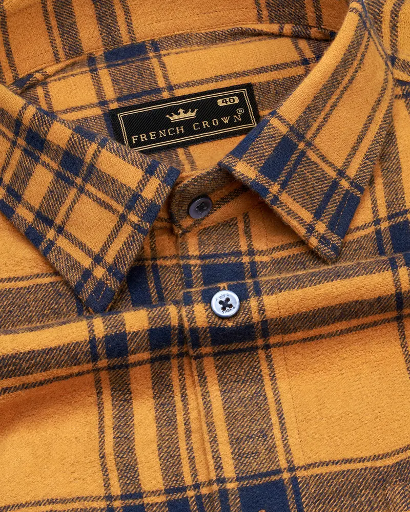 Serria Yellow With Mirage Blue Plaid Flannel Overshirt/Shacket 3