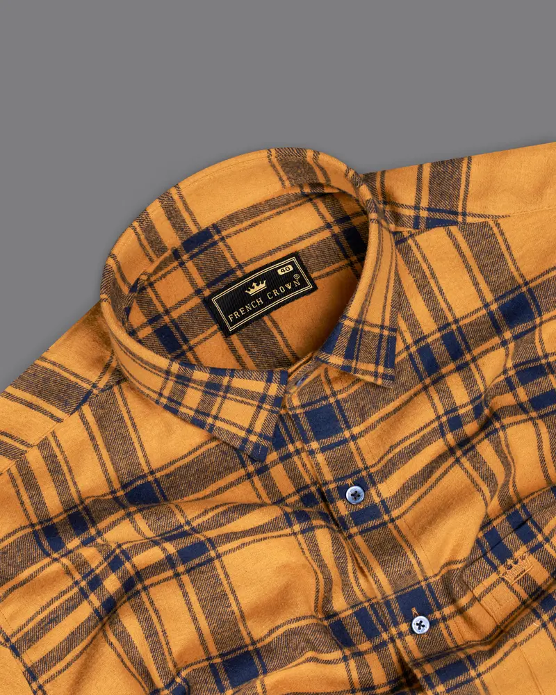 Serria Yellow With Mirage Blue Plaid Flannel Overshirt/Shacket 5