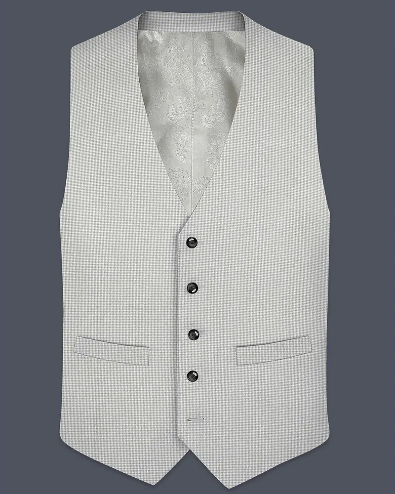 Shady Lady Grey Houndstooth Wool Rich Waistcoat 1