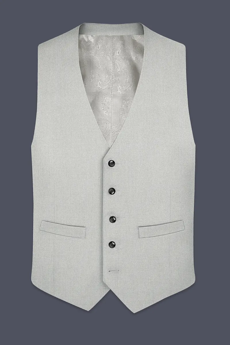 Shady Lady Grey Houndstooth Wool Rich Waistcoat 2