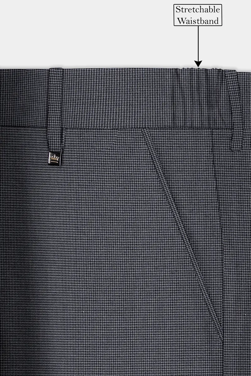 Shaft Gray Textured Wool Blend Stretchable Waistband Pant 6