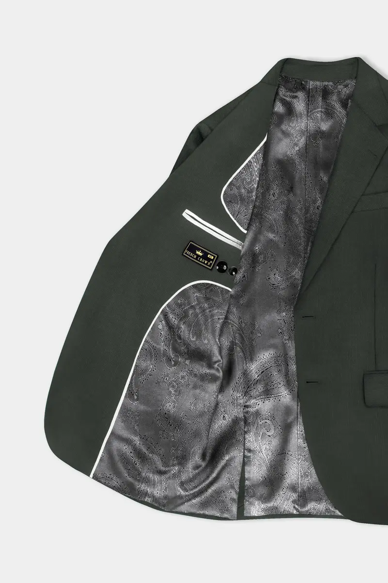 Shafton-Mine Shaft Green Solid Wool Rich Single Breasted Slight Stretch Blazer 5