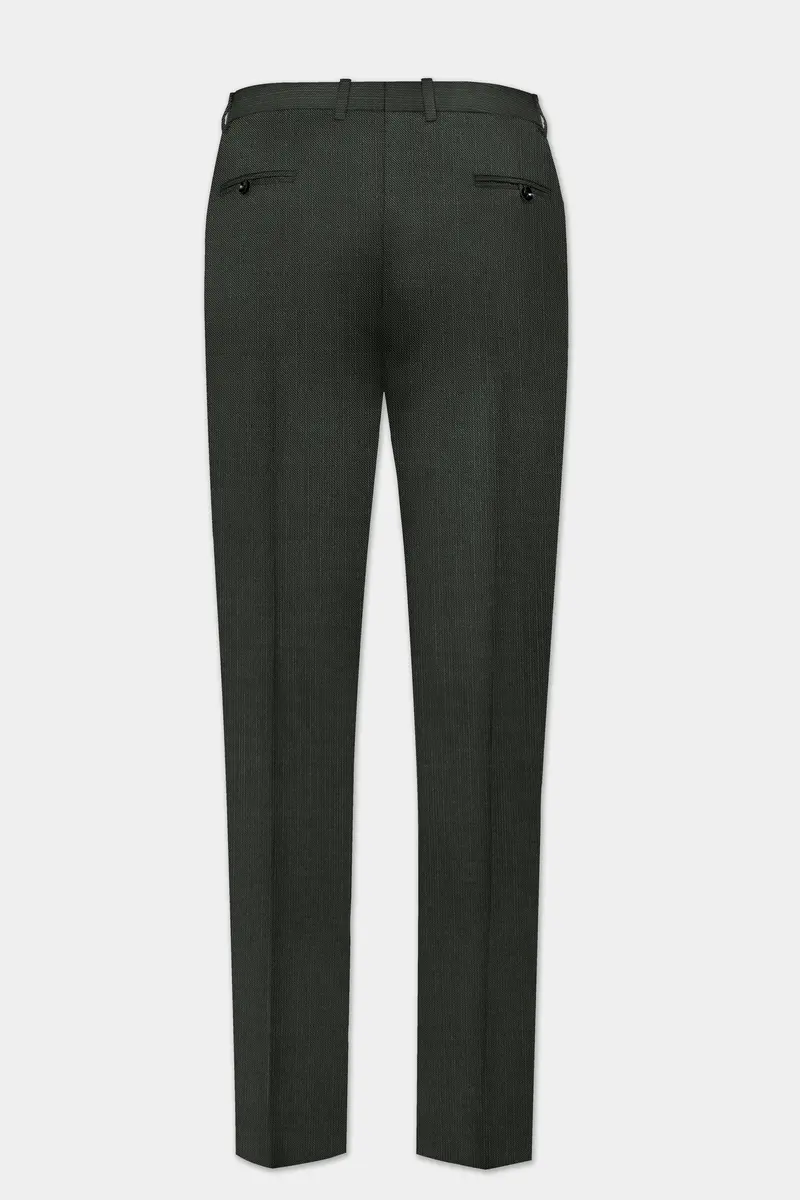Shafton-Mine Shaft Green Solid Wool Rich Slight Stretch Waistband Pant 5
