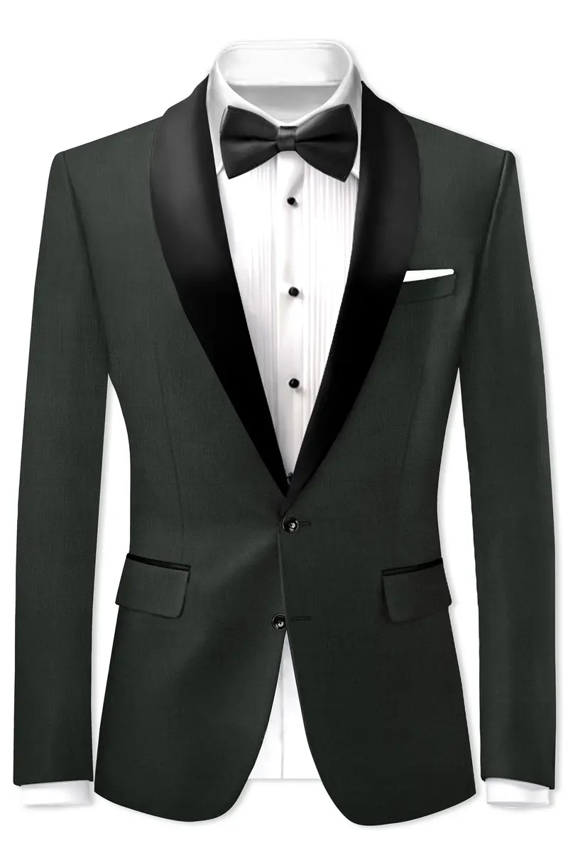 Shafton-Mine Shaft Green Wool Rich Tuxedo Slight Stretch Blazer 2