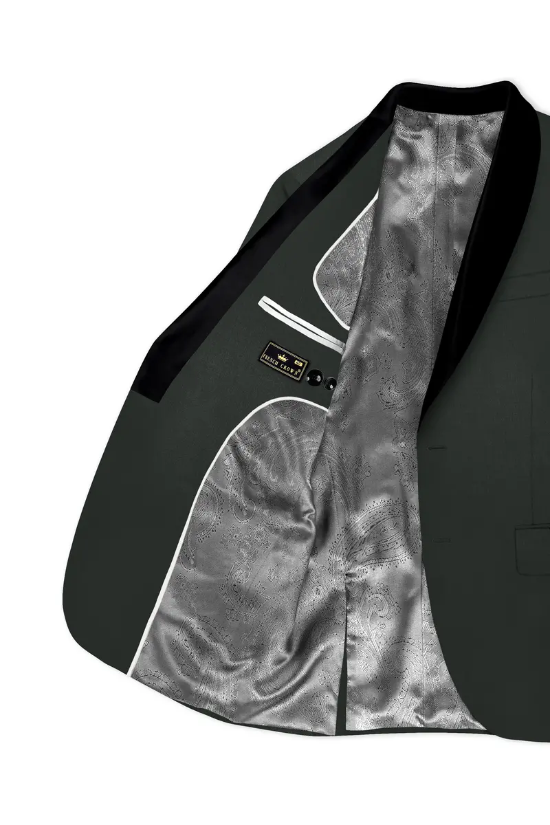 Shafton-Mine Shaft Green Wool Rich Tuxedo Slight Stretch Blazer 5