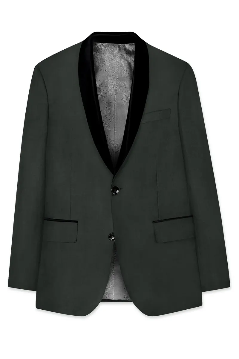Shafton-Mine Shaft Green Wool Rich Tuxedo Slight Stretch Blazer 7
