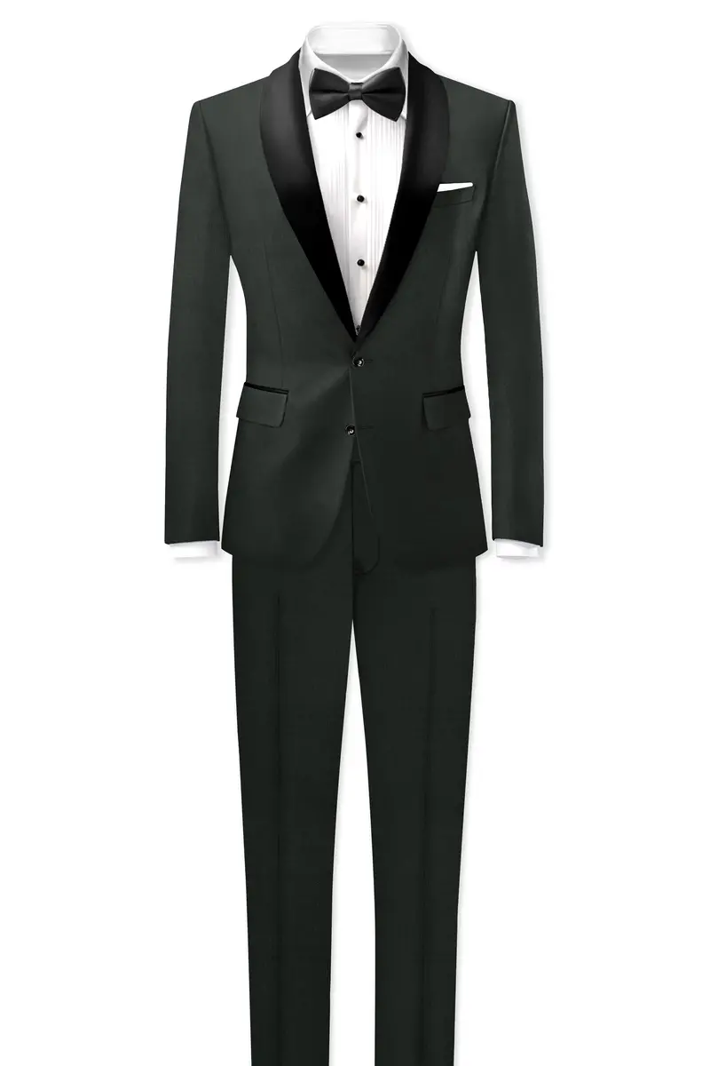 Shafton-Mine Shaft Green Wool Rich Tuxedo Slight Stretch Blazer 9