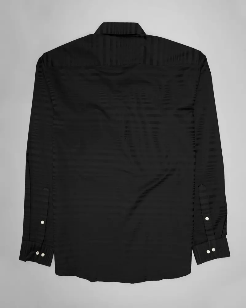 Shark Black Dobby Textured Premium Giza Cotton Shirt 7