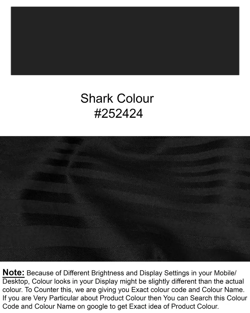 Shark Black Dobby Textured Premium Giza Cotton Shirt 8