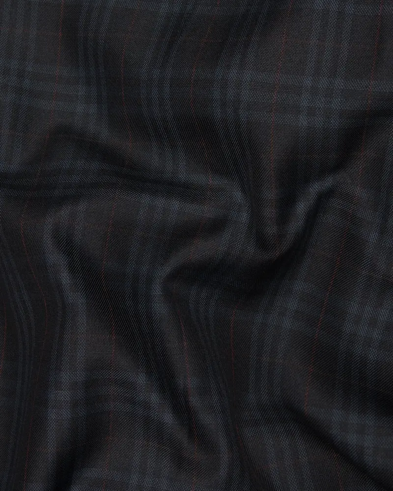 Shark Black Plaid Wool Rich Sports Waistcoat 3