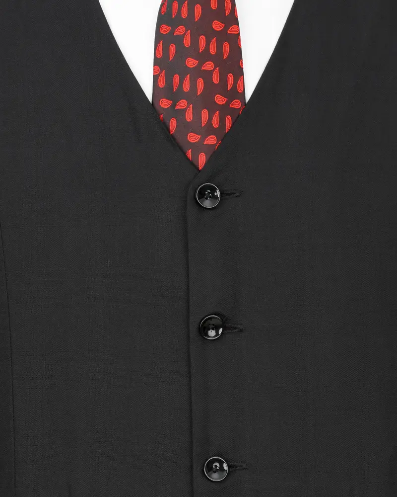 Shark Black Textured Waistcoat 5