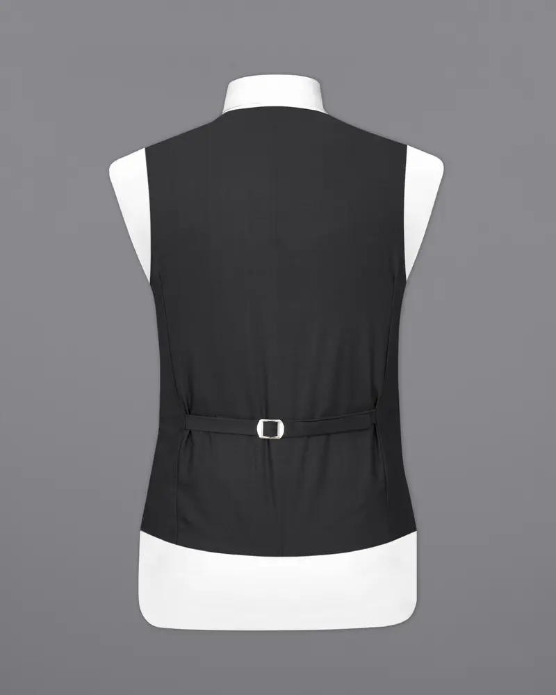 Shark Black Textured Waistcoat 6