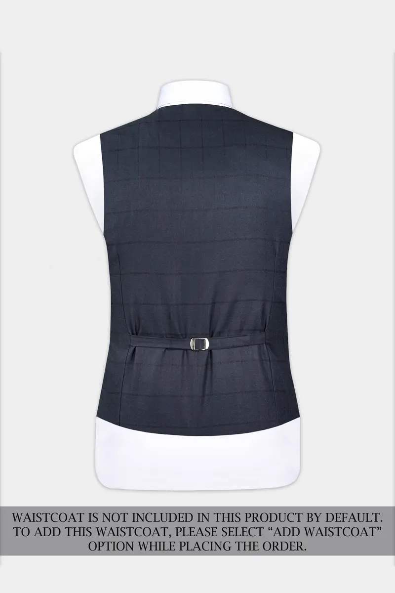 Shark Blue Subtle Windowpane Double Breasted Suit 15