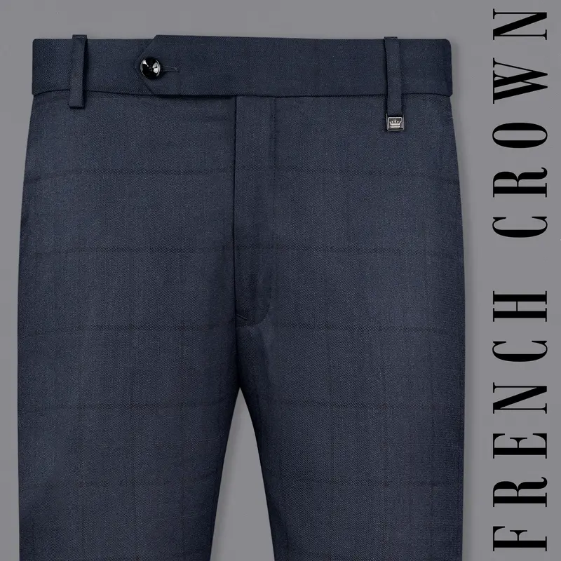Shark Blue Subtle Windowpane Pant 1