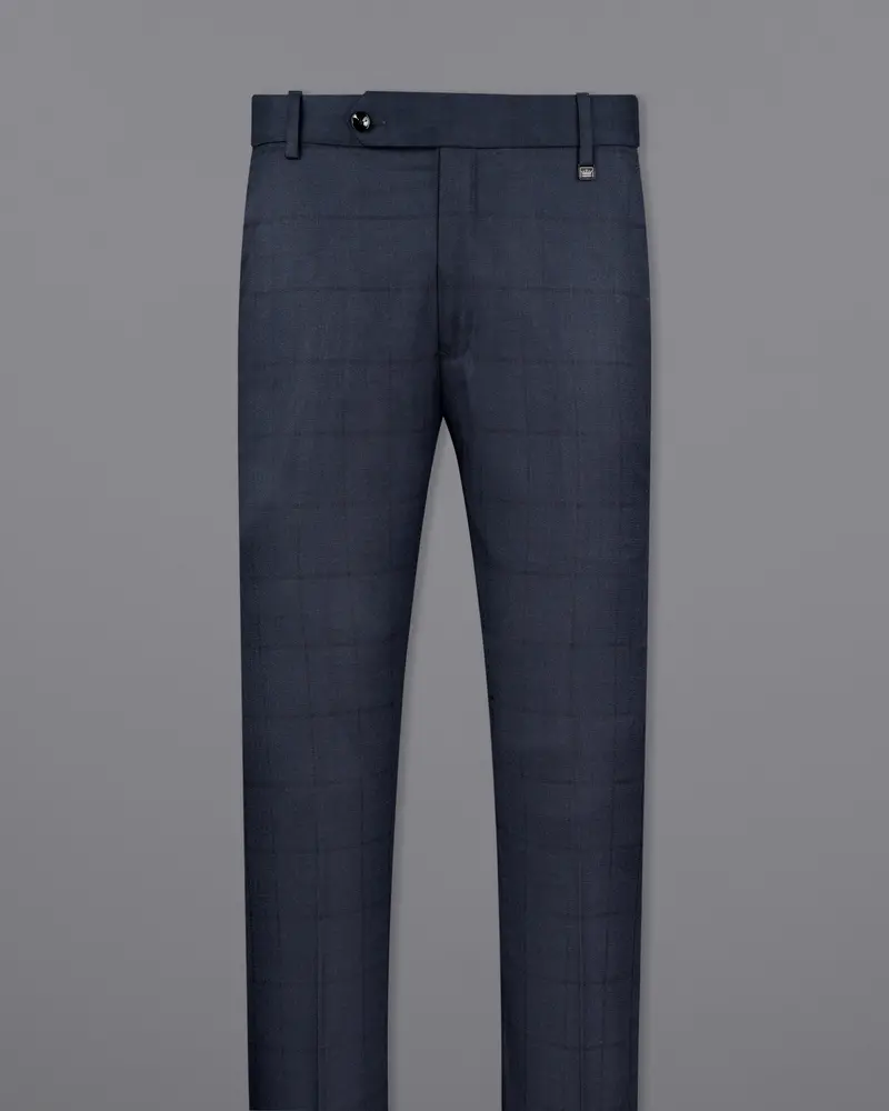 Shark Blue Subtle Windowpane Pant 4