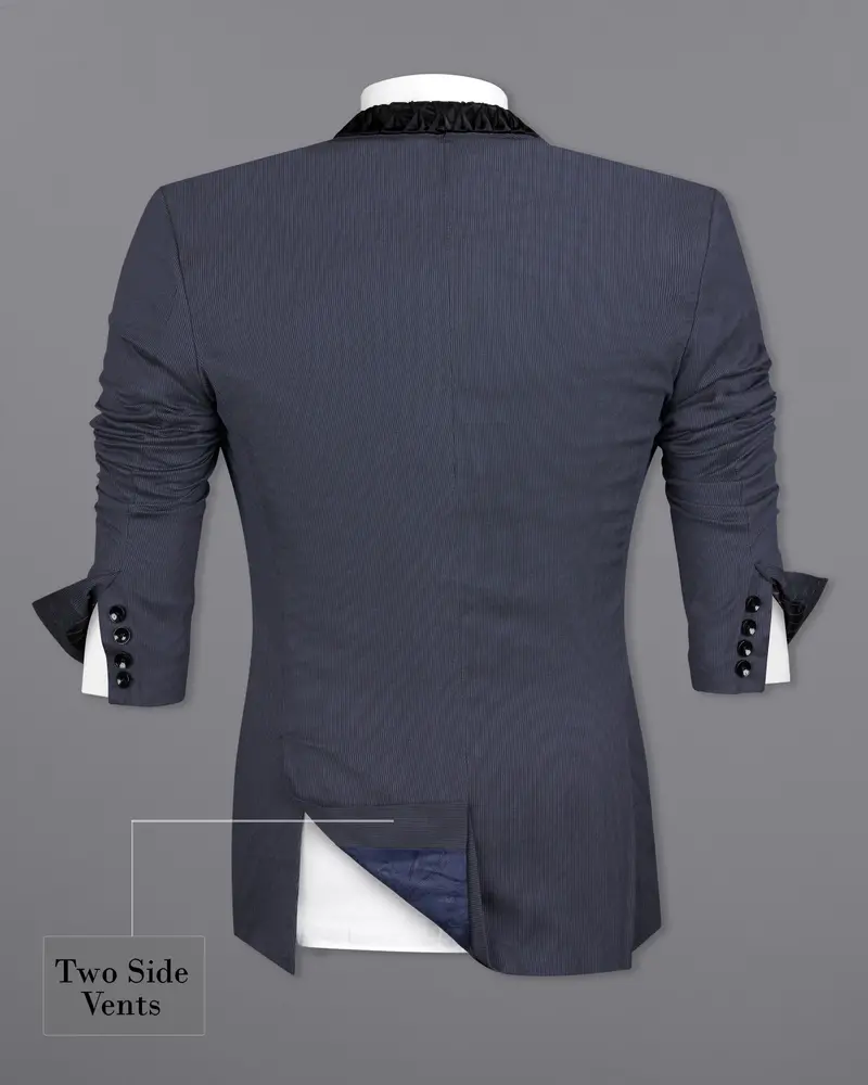 Shark Blue Textured Tuxedo Designer Suit 10
