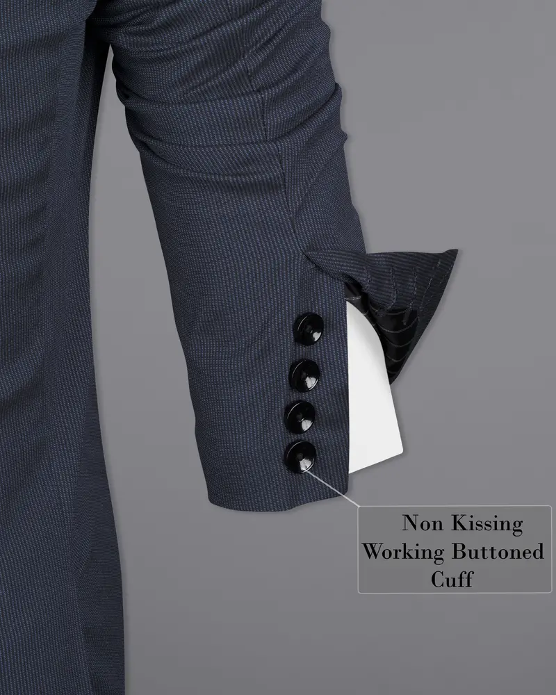 Shark Blue Textured Tuxedo Designer Suit 11