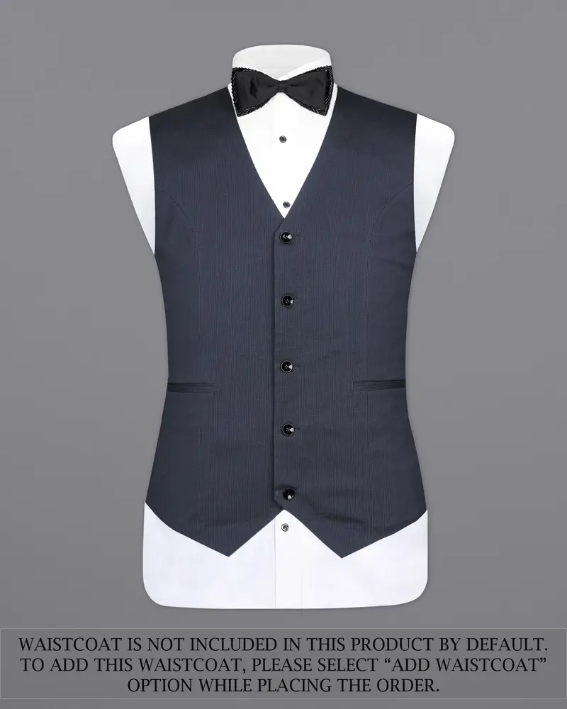 Shark Blue Textured Tuxedo Designer Suit 15